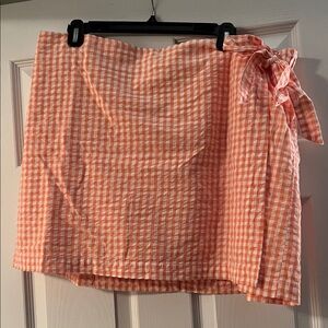 Reitmans Orange Gingham Mini Skort